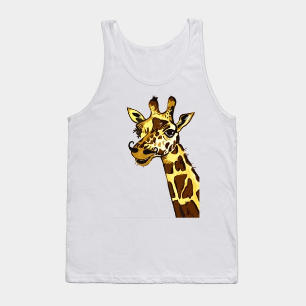 Giraffe with moustache Tank Top by drknice